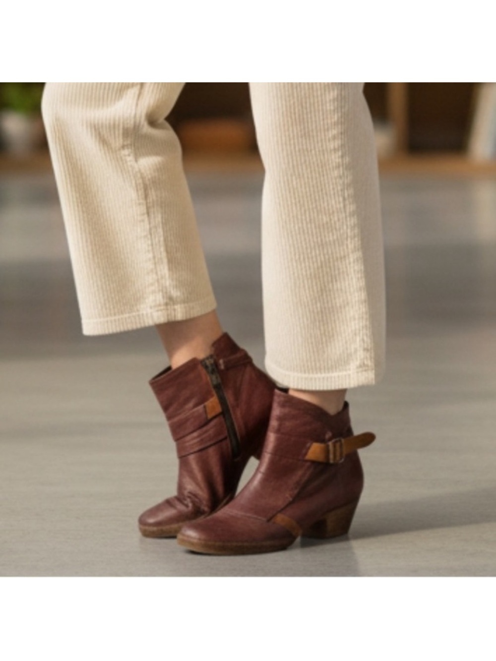 A.S.98 Ankle Boots Size 9 Maroon Burgundy Leather